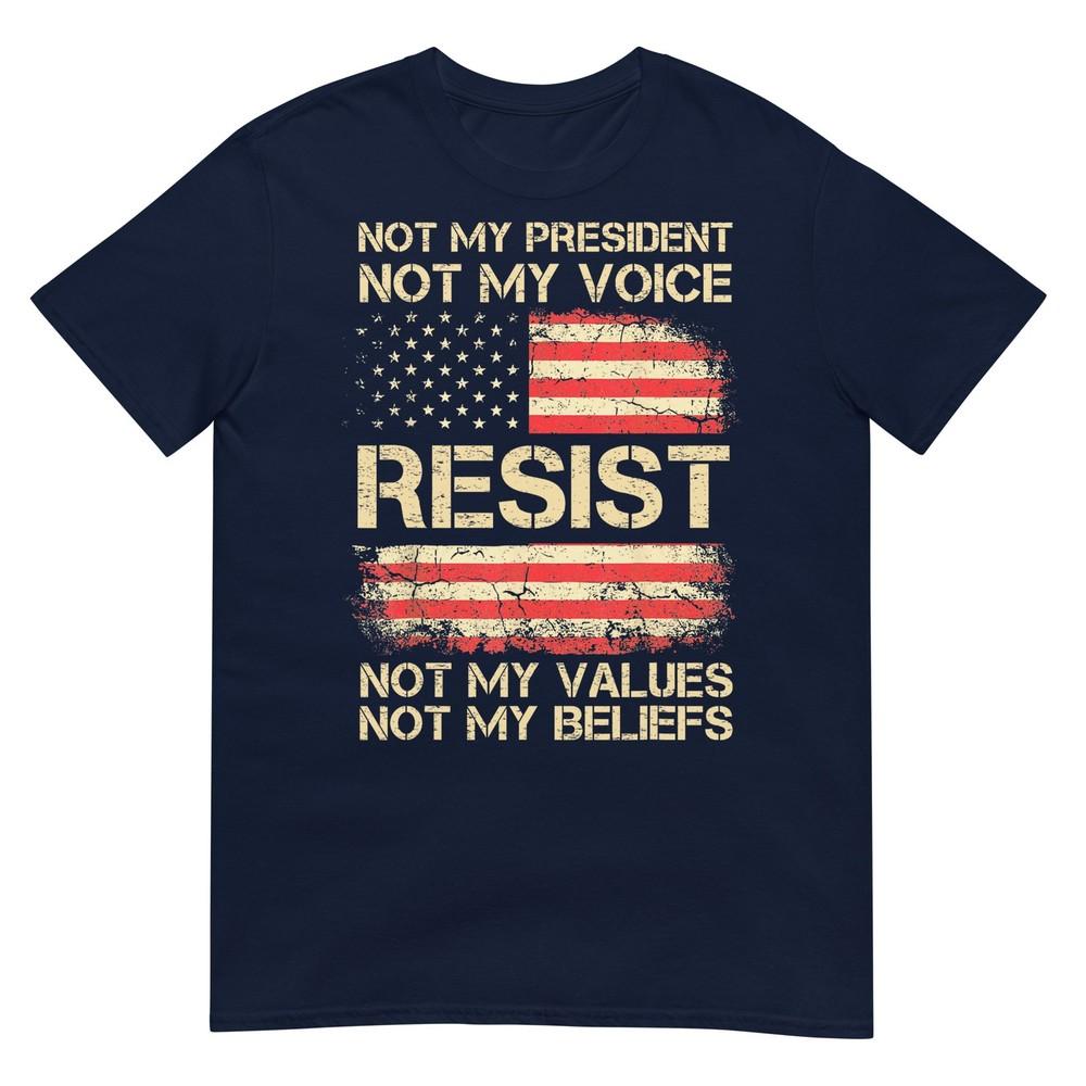 Antitrump Resist Not My President America Flag Vintage Tshirt S