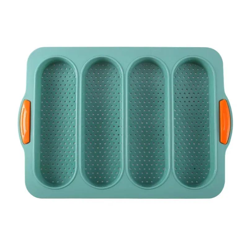 

Новая силиконовая форма для торта с 4 решетками, форма для выпечки хлеба, противень для выпечки багета, форма для хлеба без пригорания, форма для тостов, инструменты для выпечки green