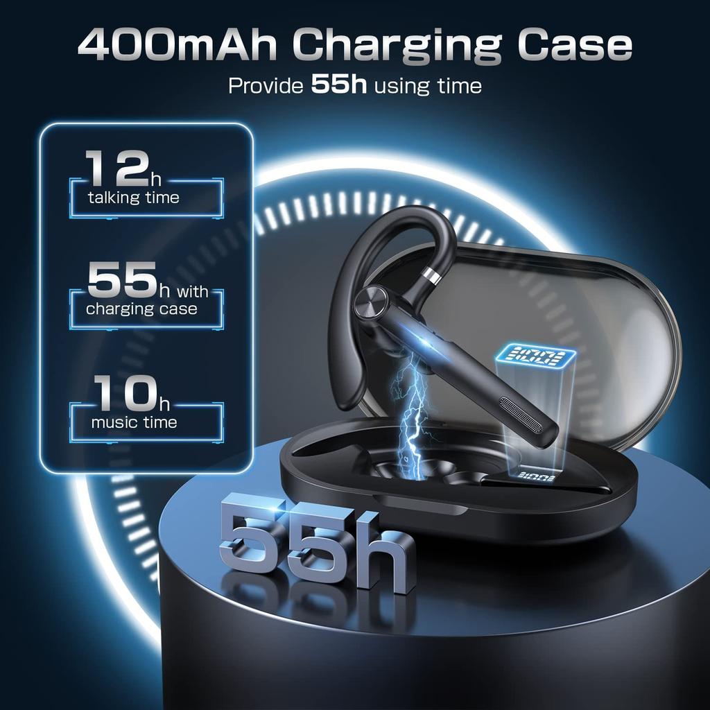 G1 Business Single-ear Bluetooth Headset, Wireless Ear-hanging Headset, Long Standby, Suitable for Meeting Express Takeaway