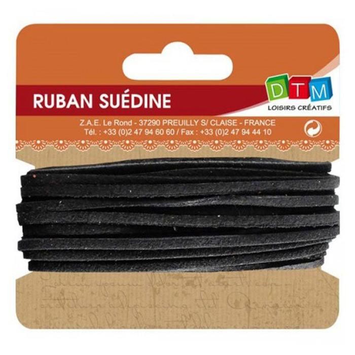 Ruban suédine 5 m - Noir
