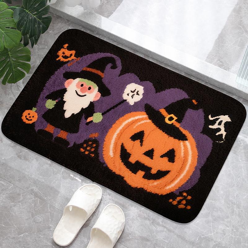 Moonnight Kitten Printed Bathroom Anti Slip Floor Mat, Washbasin Absorbent Foot Mat, Shower Room Small Carpet, Bathroom Door Mat