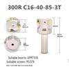 KM12 Right-Angle Milling Arbor with R0.8 Cutter Head, C20 Straight Shank, and C16 R5 Head for Turret Milling Machine