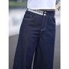 Women's Denim Wide Leg Pants Summer High Waist Oversized Loose Straight Leg Pants Cropped Pants