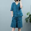 Conjuntos de pantalones cortos lisos, sueltos, estilo coreano, sin mangas, cuello redondo, camisas de un solo pecho y pantalones casuales, conjuntos de 2 piezas, trajes básicos para mujer