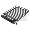 Metal Roof Rack with 4 LED Lights for 1:10 RC Rock Crawler SCX10II 90046 90047 SCX10 D90 Wrangler Trx4 Luggage Rack