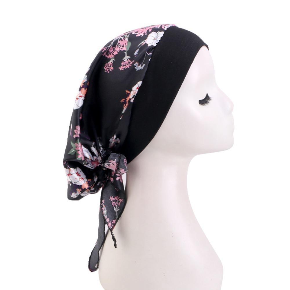 

Fashion Printed Pre-Tie Headscarf Elastic Hair Loss Cover Head Wrap Headwear Cancer Chemo Hat