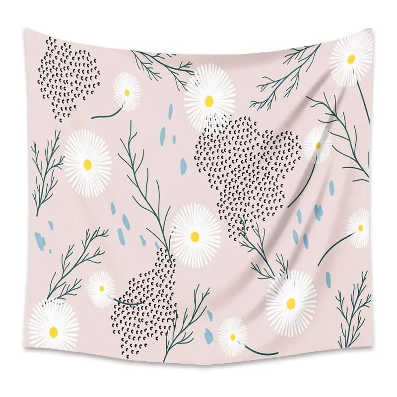 Fresh Floral Beautiful Printed Hanging Cloth Home Wall Decoration Tapestry Bedroom Living Room Tapestry