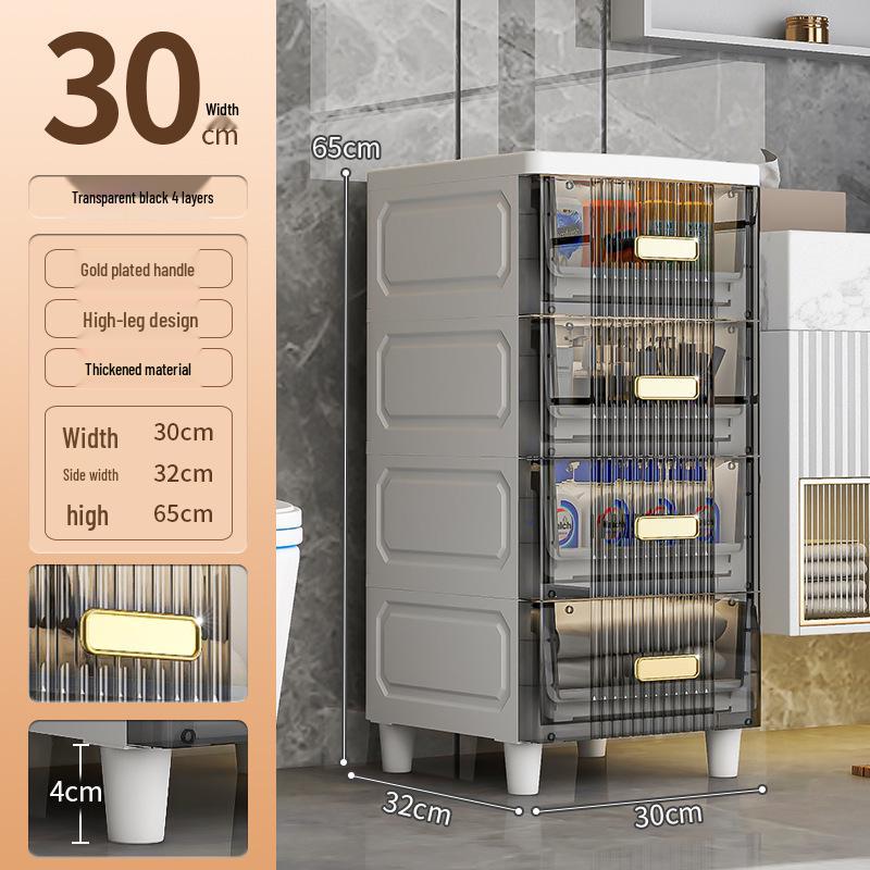 Waterproof Ultra-Narrow Storage Cabinet for Bathroom, Kitchen, and Refrigerator Gaps