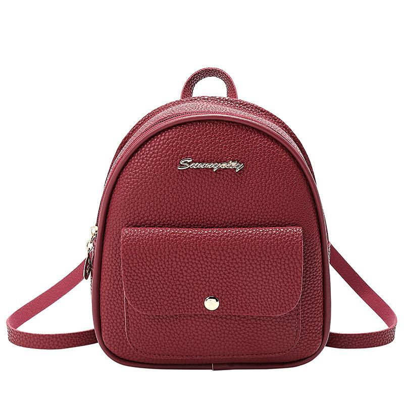 Women's Change Double Shoulder Bag Summer and Autumn New School Style Shell Lychee Pattern Shoulder Bag
