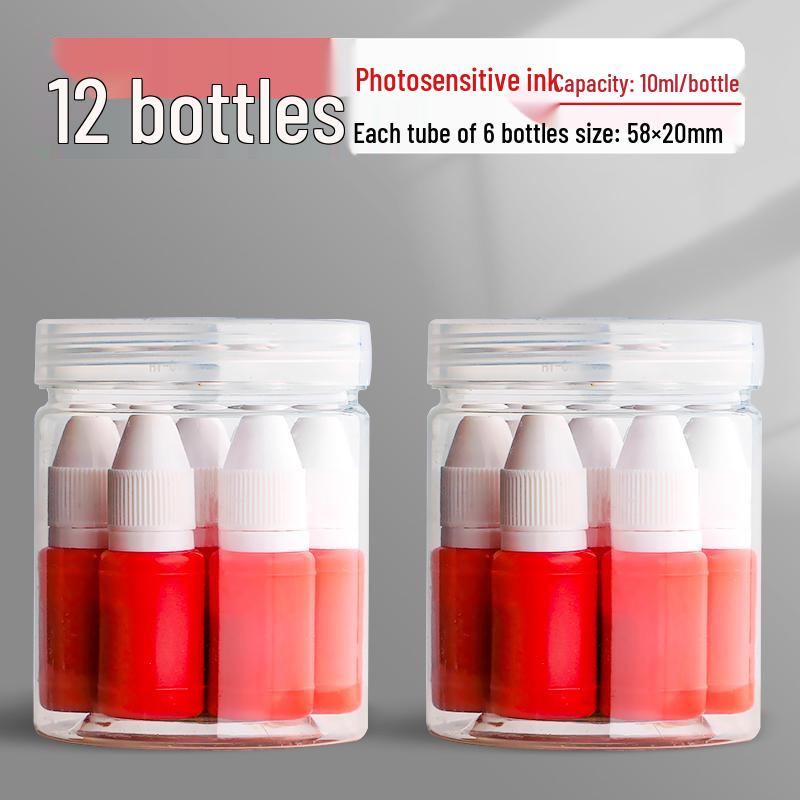 Quick-drying Photosensitive Red & Black Ink Refill for Stamping Pads