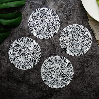 4Pcs Coaster Non-slip Good Heat Insulation Ultra-thin Nordic Hollow Gilding Dining Table Cup
