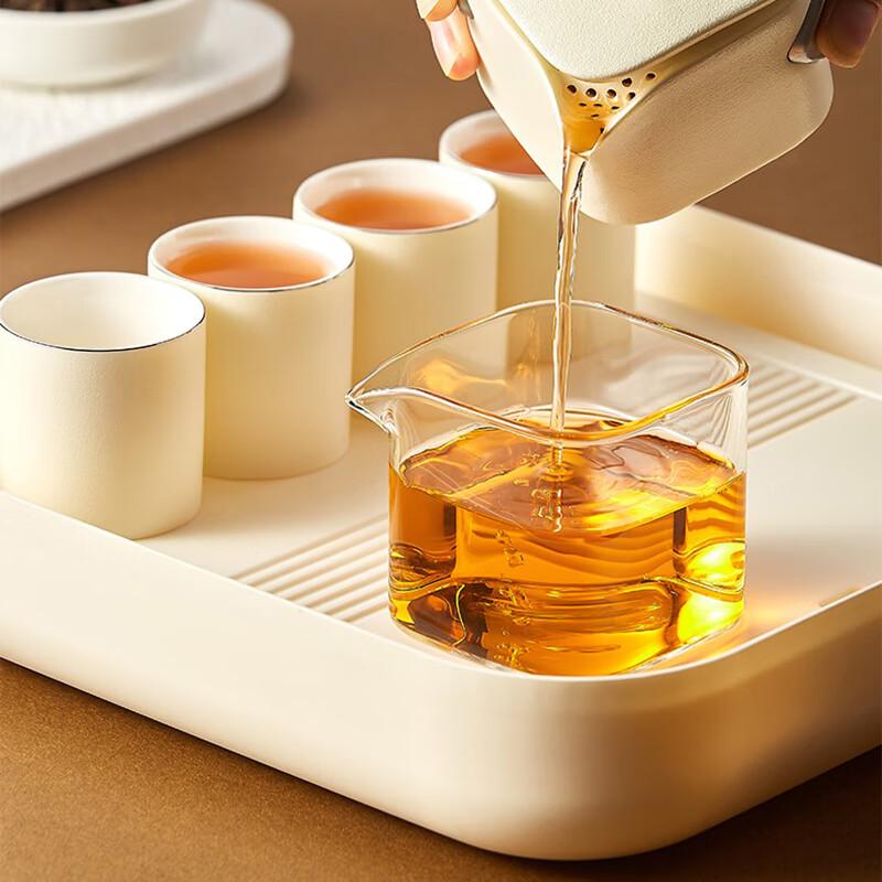 PHMI White Gardenia Jasmine Ceramic Tea Set