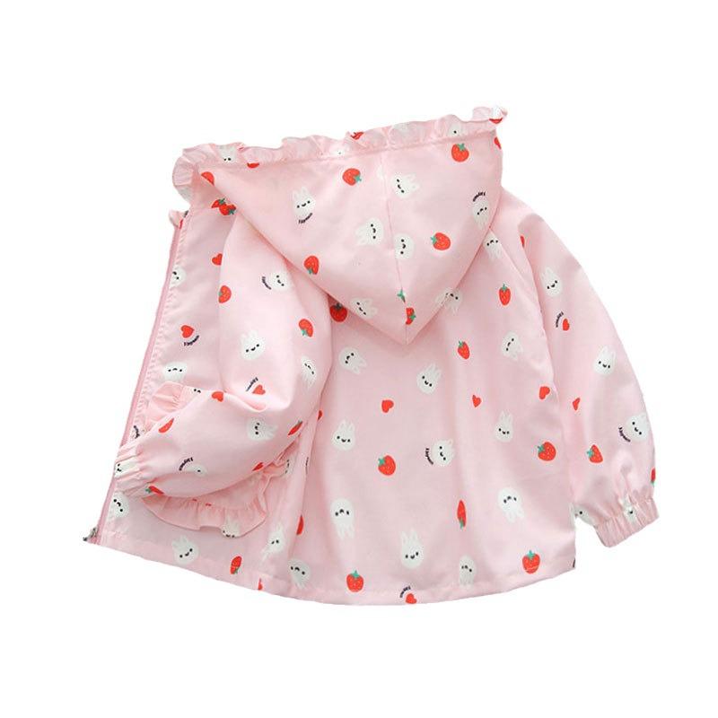 Erdbeerjacke für Babymädchen - Trenchcoat für Frühling/Herbst für Säuglinge