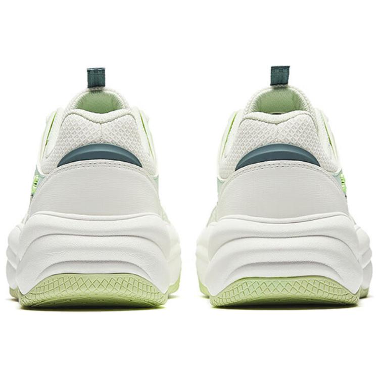 Anta Fashion Trend Shock Absorbing Lightweight Increased Height Low Top Sneakers Women Sneakers White Green 122528035-2