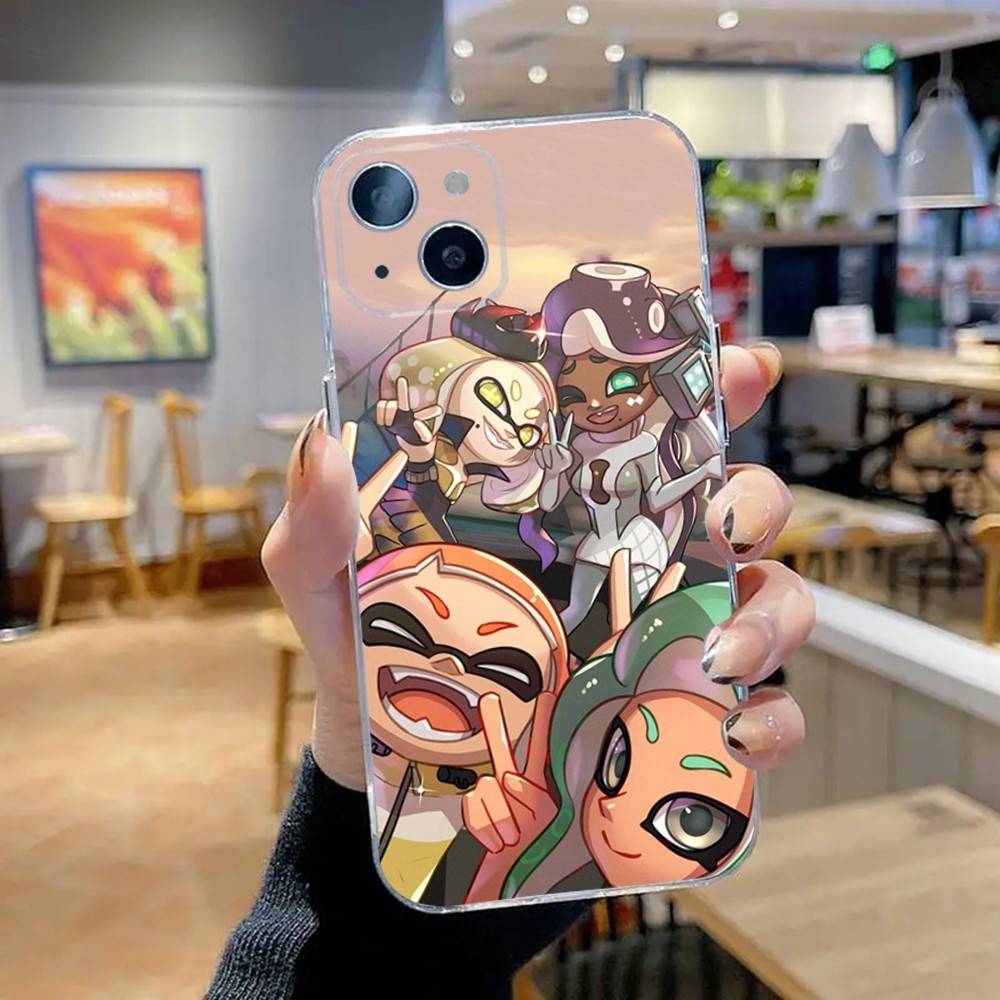 Game S-Splatoon Phone Case For iPhone 16,15,14,13,12,11 Pro,Max,Plus,X,XS,XR,SE,Mini Transparent Silicone Soft iPhone16pro