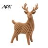 Nordischer Stil Tierfigur 3D-gedruckte Rentierfigur, Gestreifte Hirschskulptur für Weihnachts-Heimdekoration Schreibtischornament, Minimalistische Statue Wohn
