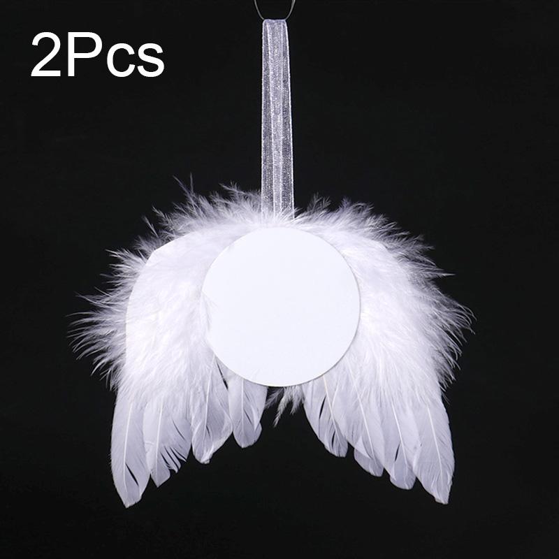 

2 шт. Модный кулон, пустые крылья ангела, перо, подвесное украшение, рождественская елка, подарок своими руками 2Pcs