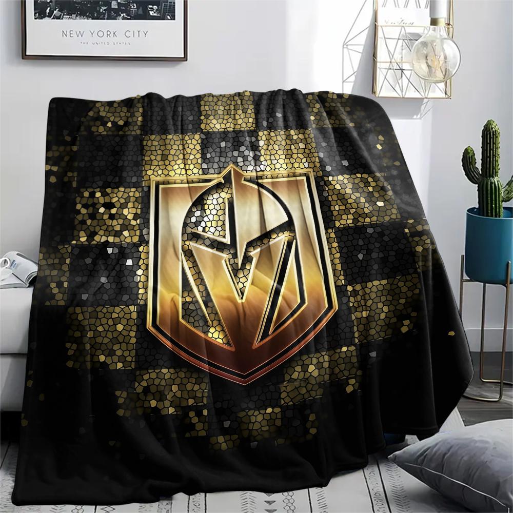

Vegas Golden Knights pattern Flannel Blanket, High quality Comfortable for All Seasons, Home Decor, Warmth and Comfort, Perfect for Gifts. 80cm x 120cm