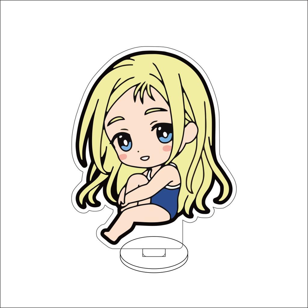 10CM Anime Summer Time Rendering Figure Stand Model Ajiro Shinpei/Kofune Ushio/Kofune Mio Cute Desk Decor Standing Sign Gifts