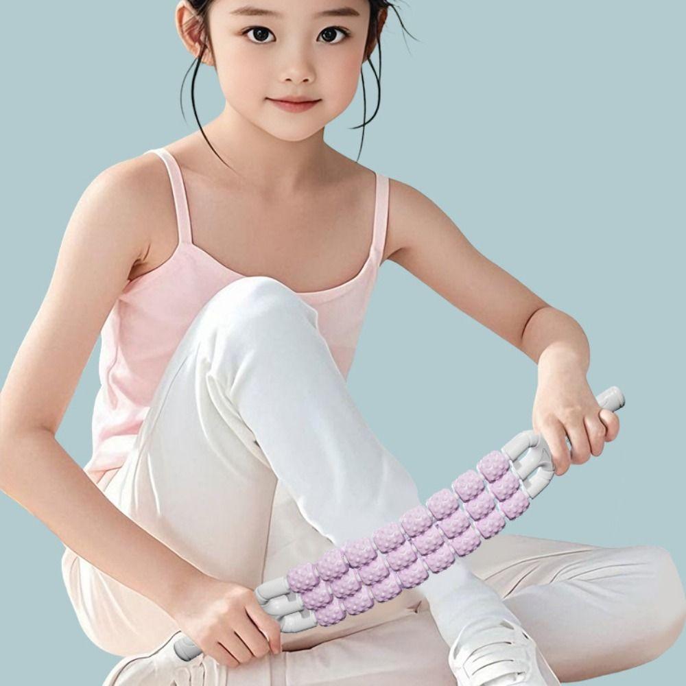 Three Rows Curved Massage Roller Multifunction Fascia Stick Portable Yoga Massage Stick  Arms