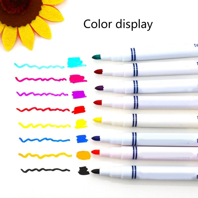 8Pcs Fabric Markers Permanent for T Shirts Non Toxic Fabric Paint Pens Set