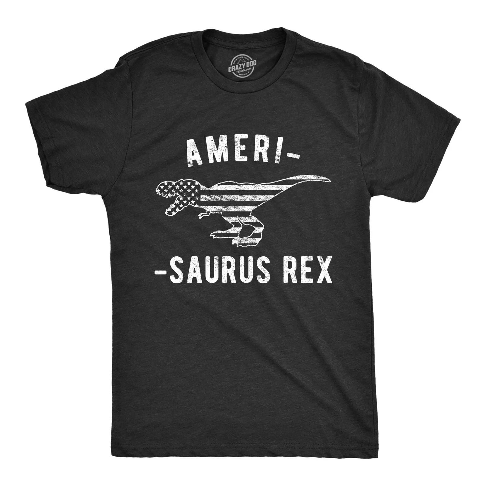 Mens Amerisaurus Rex T Shirt Funny 4th Of July T-Rex America Graphic Novelty Tee L