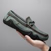 Round Toe Leather Shoes for Men Moccasin Suede Soft Loafers Flat Man Casual Shoe Fashion  Summer Sale New In Designer Pu On