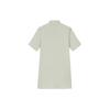 Anta Outdoor Series Solid Color Half-Zip Stand Collar Mid-Length Short Sleeve Dress Women Dresses Smoke-Grey 162426201-1