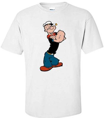 "POPEYE" RETRO TV CARTOON WHITE T-shirt