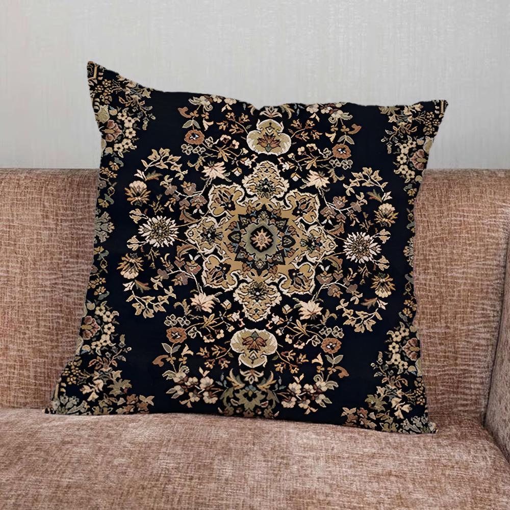 Persian Carpet Floral Pattern Pillow Case For Home Bedroom Car Office Decoration Living Room Sofa Cushion Cover Suitable