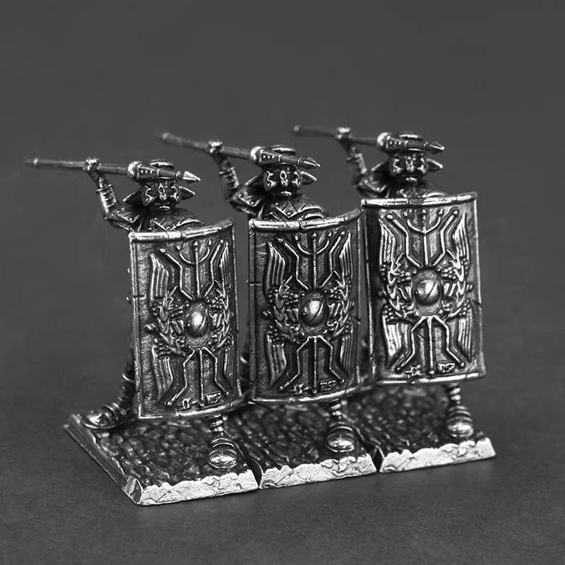 Metal Roman Legion Heavy Javelin Soldier Figure Model Ancient Warfare Wargame Toy Unpainted Collectible Desktop Decor