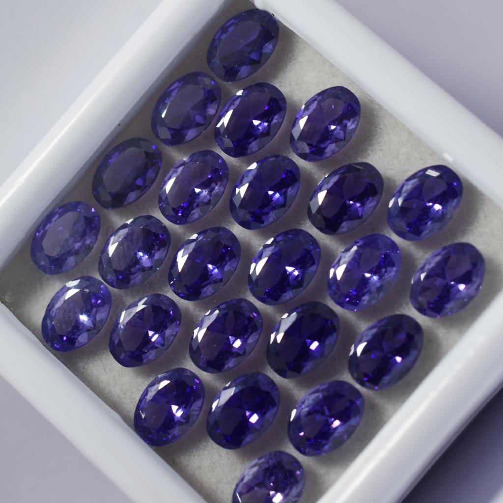 Natural Purple Tanzanite Loose Gemstone Oval Cut 12 pcs 7x5 mm Lot for Jewelry Making and Crafts