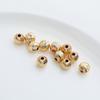 14K Gold Plated Faceted Threaded Melon Pattern Spacer Beads for DIY Jewelry Making