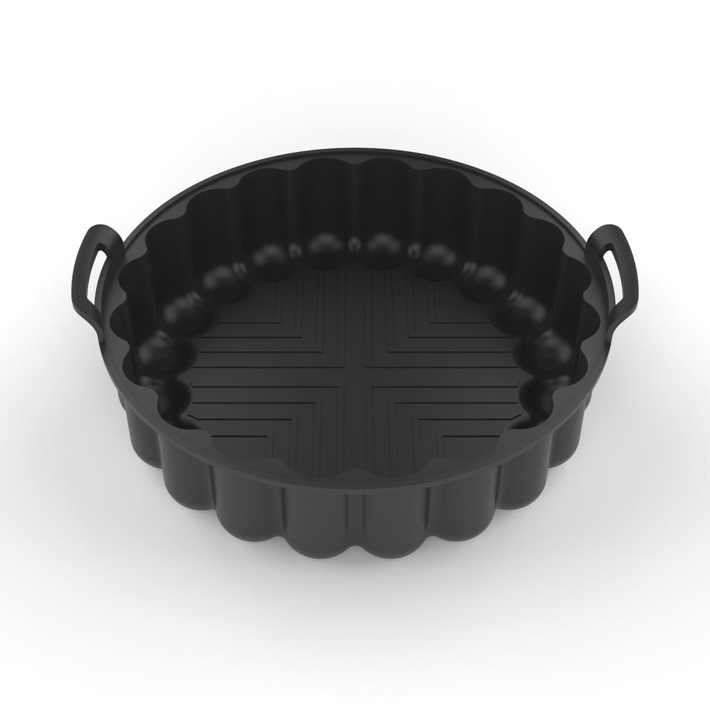 Air Fryer Silicone Round Air Fryer Silicone Pot Reusable Silicone Kitchen Air Fryer Liners Food Safe Non Stick Basket Accessorie