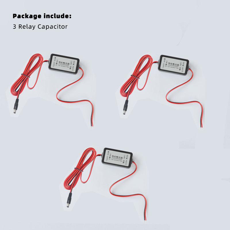 Veihcle Rear View Camera Power Relay Rectifier DC 12V Power Capacitor Auto Car Camera Filter Relay Capacitor Filter Connector