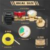 A84X-7PCS 90 Degree Propane Refill Pressure Adapter With Valve And Gauge Sets For QCC1 Propane Tank