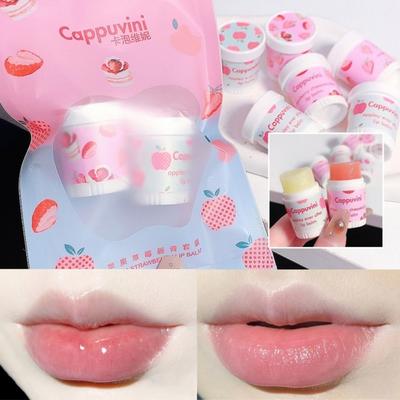 Pink Peach Strawberry Zmrzlinová maska ​​na rty Hydratační Unisex Balzám na rty Sada Fade Line Oil Med Care Kit 2 kusy, 1 kus, 01 A sada bezbarvý