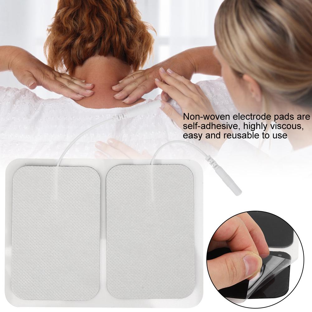 20Pcs Physical Therapy Electrode Pads 6x9cm Nonwovens 2.0 Holes Silicone Contact Pin Electrode