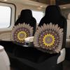 2pcs, Mandala Golden Bloom Print Car Seat Covers, Universal Auto Front Seat Covers For Women And Men, Fits Car, SUV Sedan, Truck