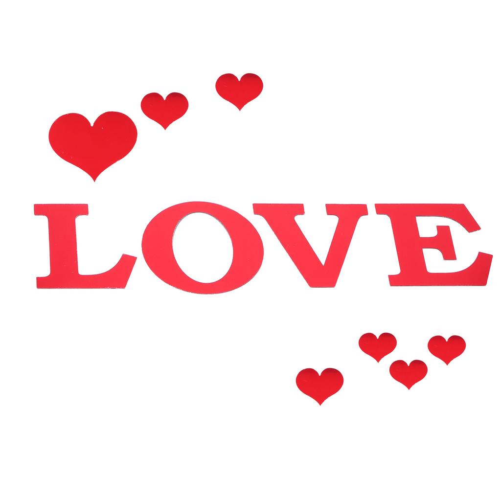 Spiegel Wandaufkleber Herzform DIY Wandaufkleber für Zuhause Schlafzimmer Wohnzimmer DekorationRot