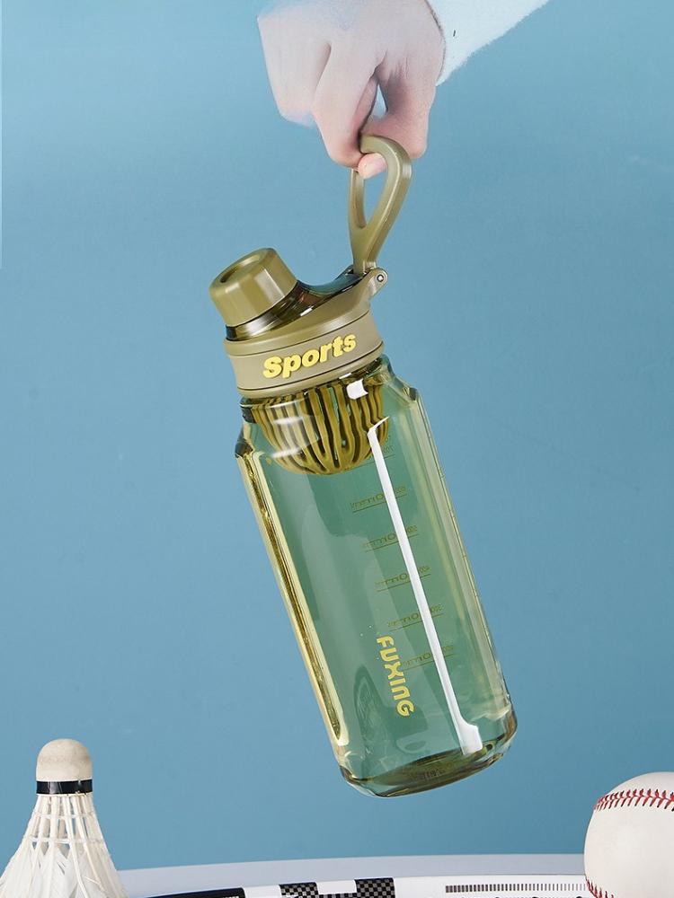 1L Sports Water Bottle Large Capacity Transparent Bottle Plastic Cup with Tea Filter Outdoor Travel Gym Fitness Water Bottle