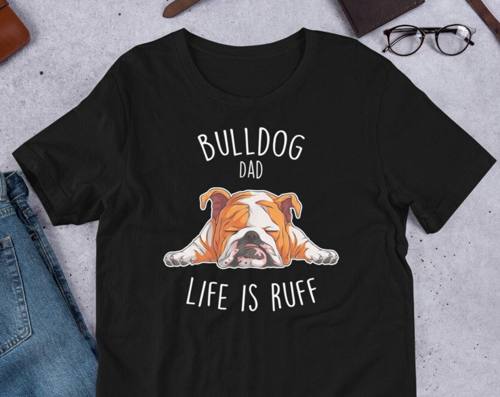 English Bulldog Dad Shirt, , Funny Dog Lover Gift, Cute Red and White Bulldog T-shirt, Pet Tee, Dog Dad, Dog Clothes 120
