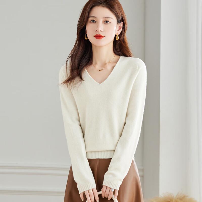 Srcr Women's V-Neck Cropped Wool Blend Sweater