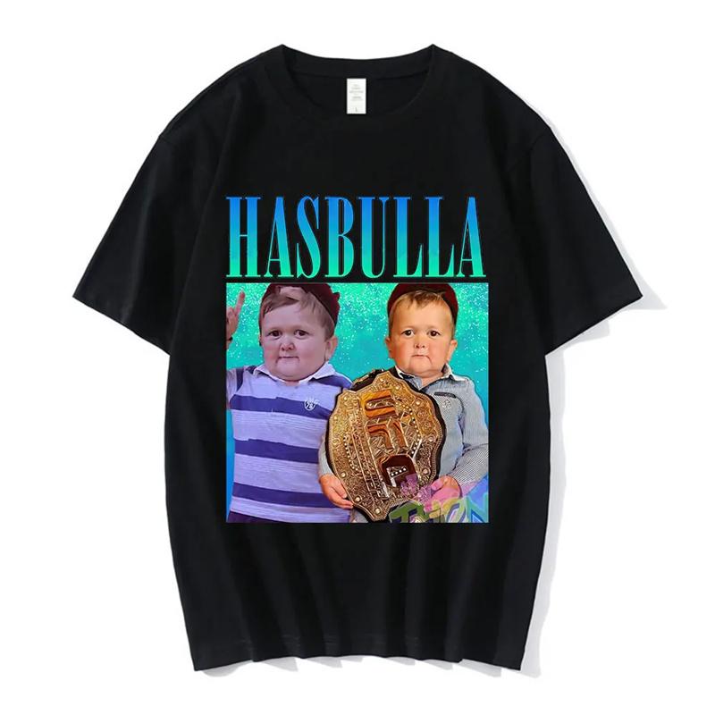 Hasbulla Fighting T Shirt Unisex Russia Classic Mini Khabib Blogger Graphic Tshirts Women Funny Streetwear Tops Tees Shirts