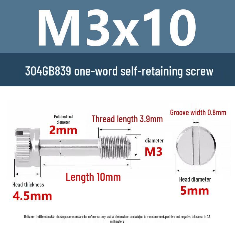 Yigu 304 Anti-Loosening Knurled Head Captive Screw with Anti-Slip Design