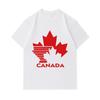 Men's 100% Cotton Crew Neck Short Sleeve T-Shirt, Fashion Canada Maple Leaf Striped Printed Casual Breathable Soft Tees for Daily Street Wear