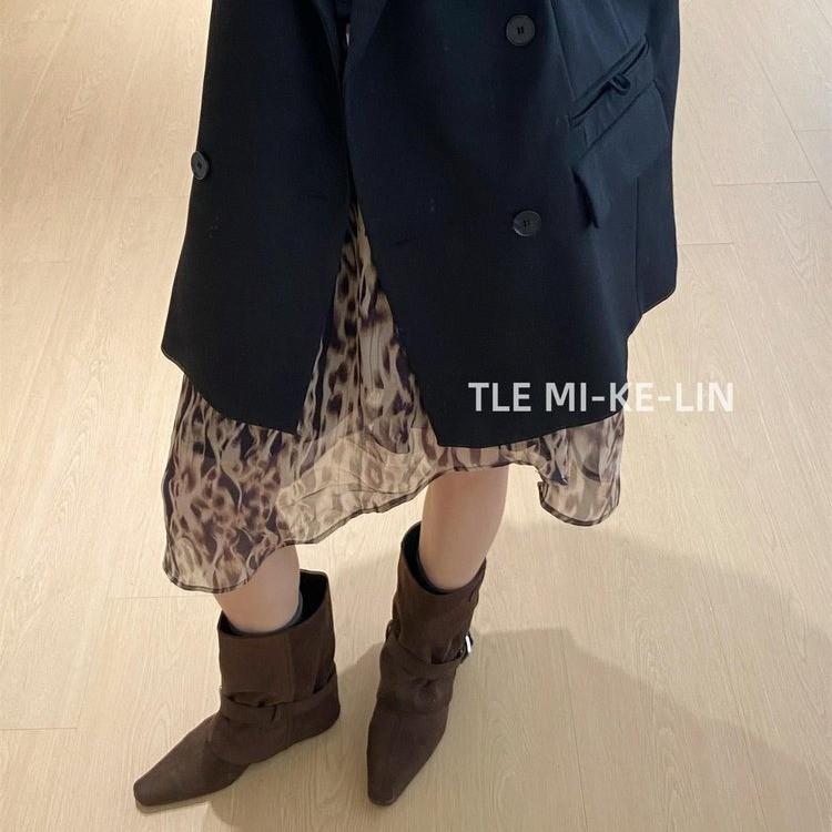 Retro Suede Khaki Short Boots for Women 2025 Autumn and Winter New Niche Design Western Pile Boots Knight Boots for Women