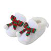 Winter Velvet Christmas Bow Soft Sole Shoes for 0-1 Year Infants - Warm, Anti-Drop Pre-Walking Shoes