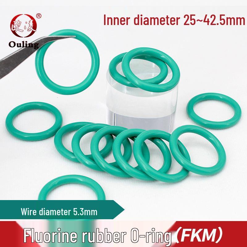 Green FKM O-ring: Inner Diameters 25-42.5mm x 5.3mm 25*5.3mm (5 pcs) Green FKM O-ring