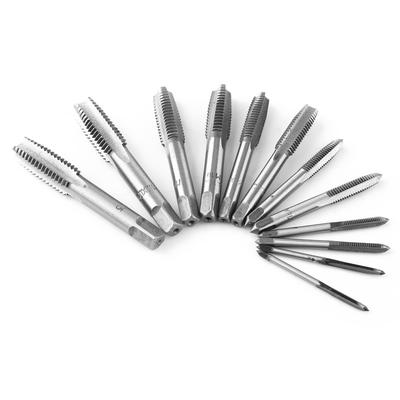 12 pièces Jeu de tarauds manuels à filetage M3M4M6M8M10M12